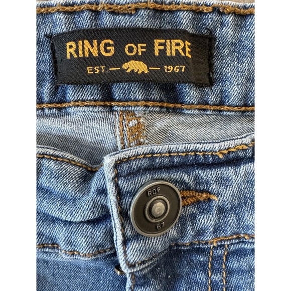 Ring Of Fire Jeans Mens‎ W31x30L Blue Distressed Slim Medium Wash Denim Stretch - Picture 4 of 9